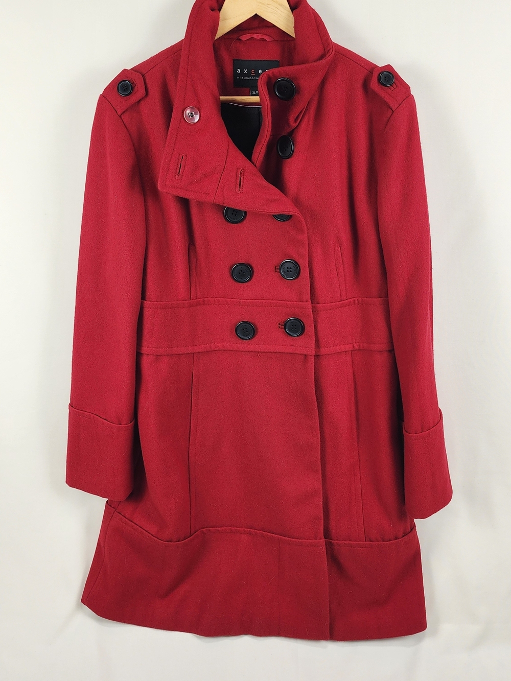 Axcess Crimson Double-Breasted Pea Coat